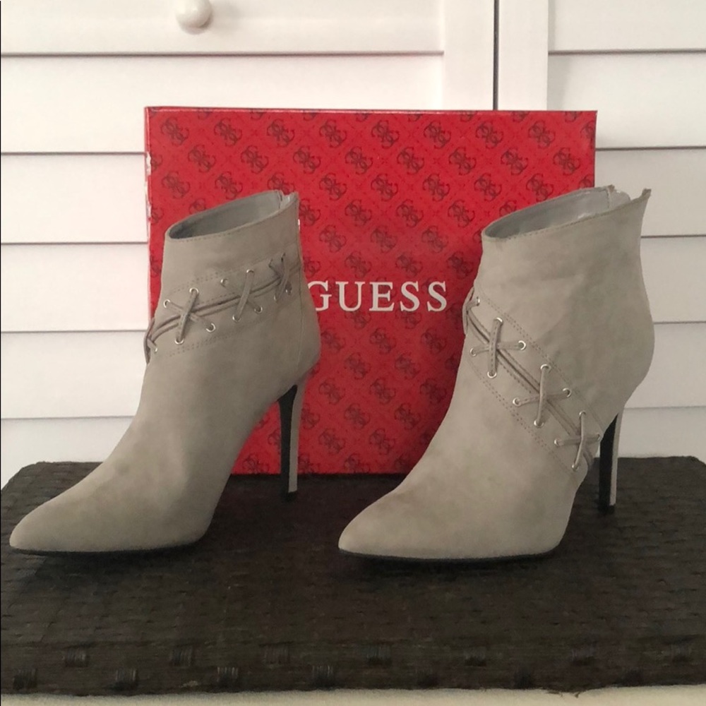 Guess Gray Suede Booties